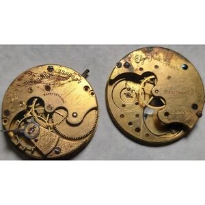 Elgin Watch Movement Lot of 2 for parts or artsy fartsy project crafts